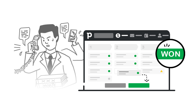 Pipedrive visualizes the sales progress